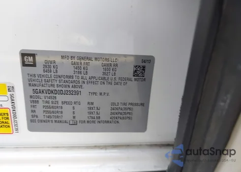 2013 Buick Enclave Premium from USA, damaged, VIN 5GAKVDKD0DJ232391